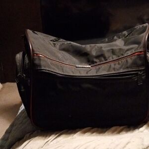 Samsonite Black Duffel Bag with Red Accents